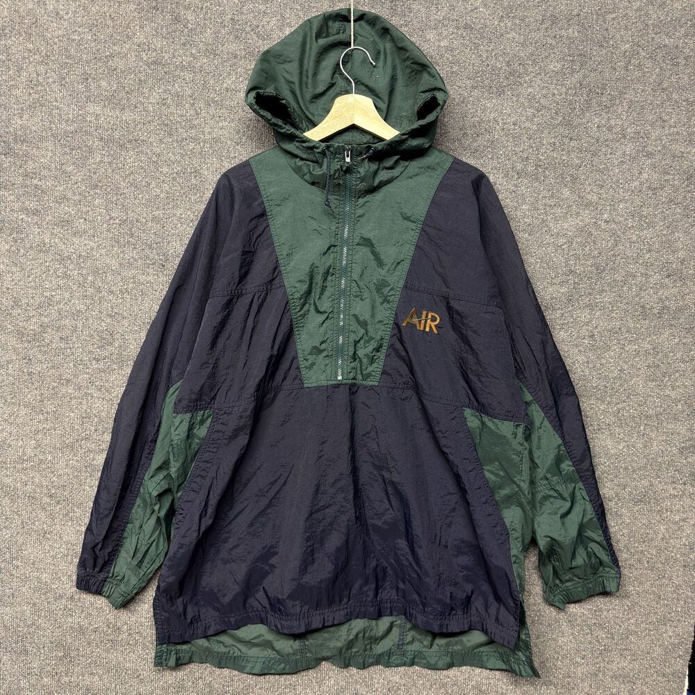 Vintage Nike Air Anorak Jacket Men’s M/L Hooded 1/2 Zip 90s Sport Oversized Y2K